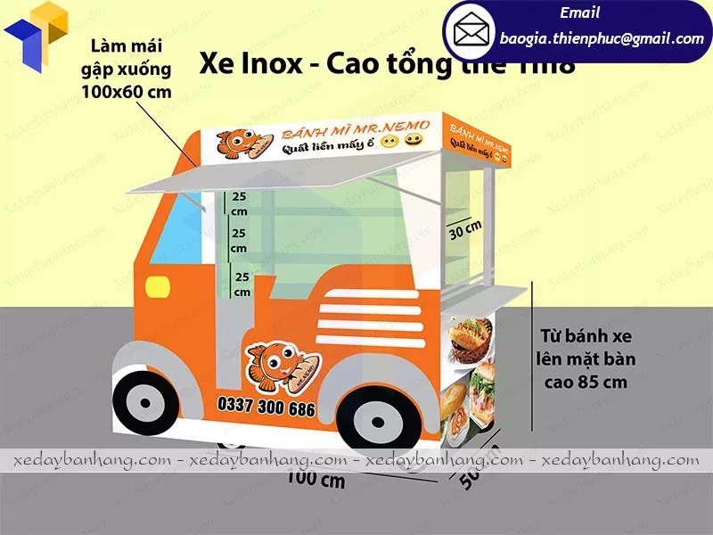 đóng xe inox bánh mì