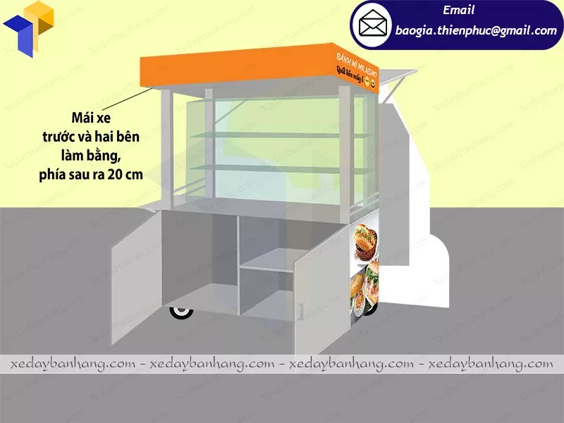 mua xe inox bán bánh mì