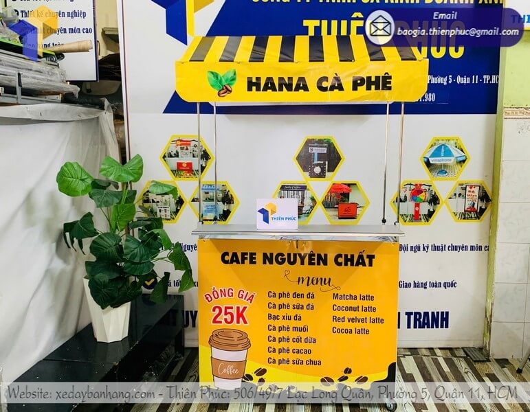 Báo giá mẫu quầy bán cafe take away di động gấp gọn rẻ