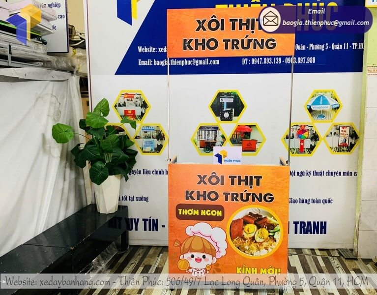 Báo giá tủ bán đồ ăn xếp gọn lưu động trên vỉa hè rẻ