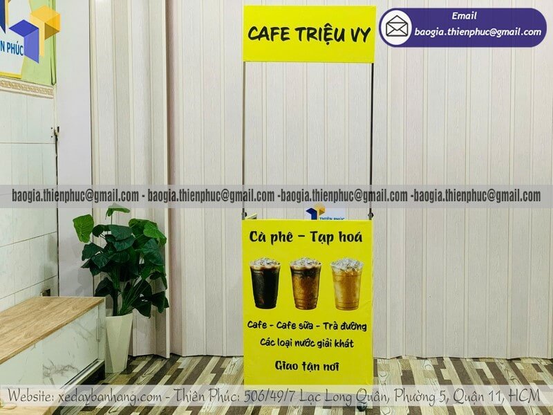Báo giá xe đẩy bán cafe dạo xếp gọn lưu động trên vỉa hè