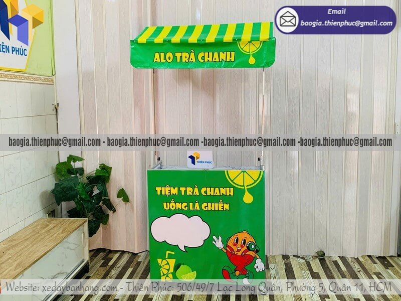 Đặt mẫu quầy bán trà chanh ngoài hè phố xếp gọn đẹp