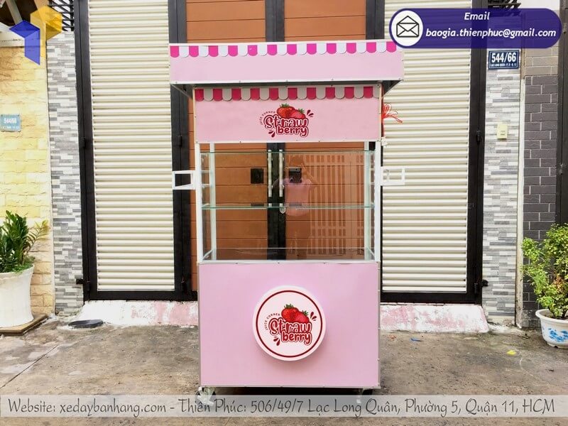Gia công quầy gỗ bán nước ép trái cây di động vỉa hè rẻ Gia công quầy gỗ bán nước ép trái cây di động vỉa hè rẻ
