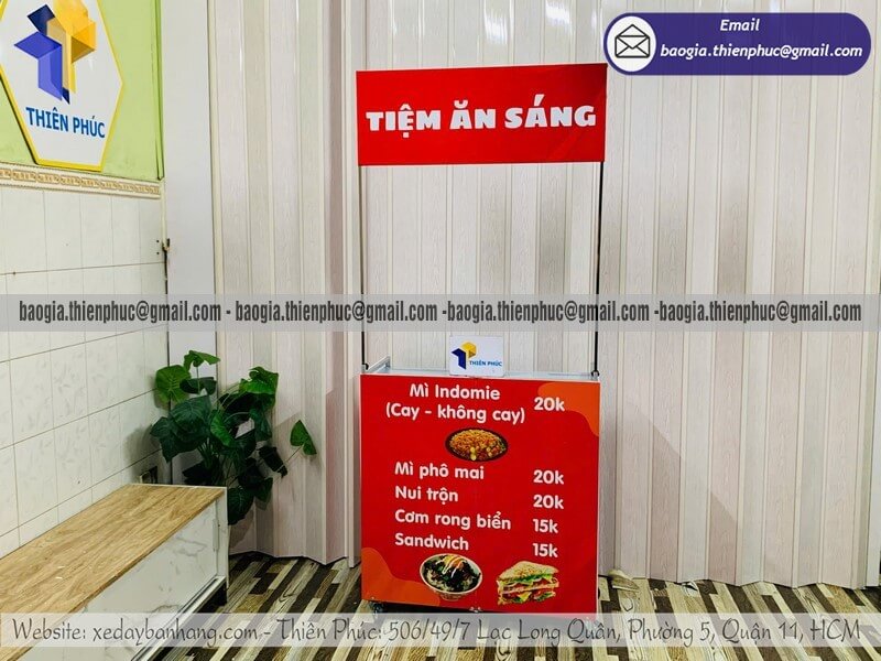 Giá quầy bán đồ ăn sáng hàng rong xếp gọn rẻ