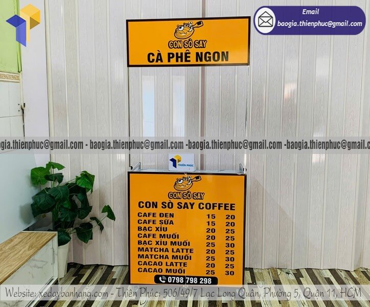 Quầy bán coffee take away hè phố lắp ráp lề đường