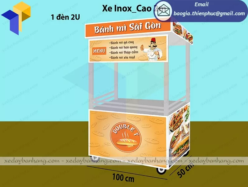 Tủ inox bán bánh mì sài gòn Tủ inox bán bánh mì sài gòn