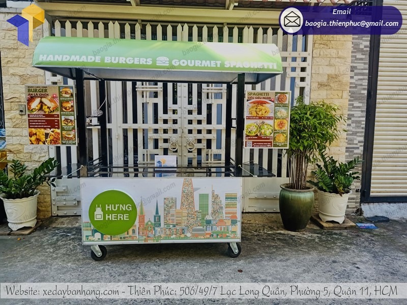 xe bánh mì hamburger inox xe bánh mì hamburger inox